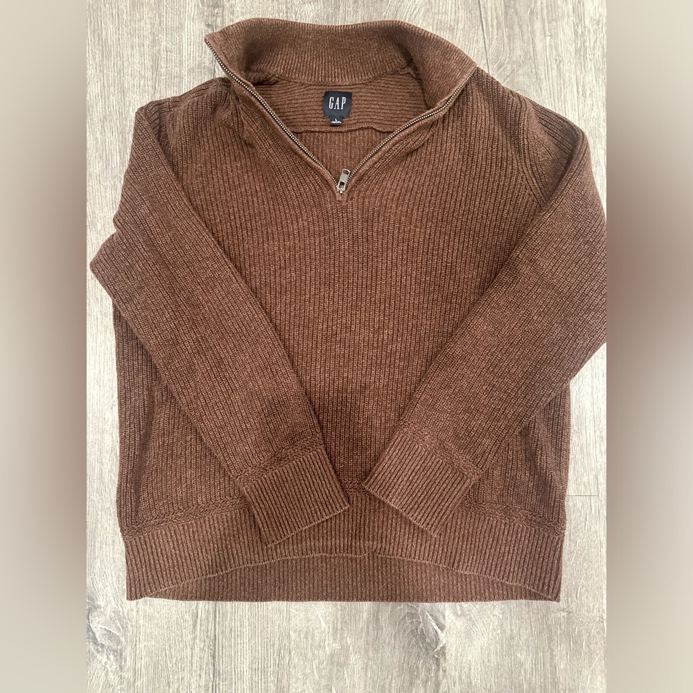 Brown Quarter Zip long sleeve.